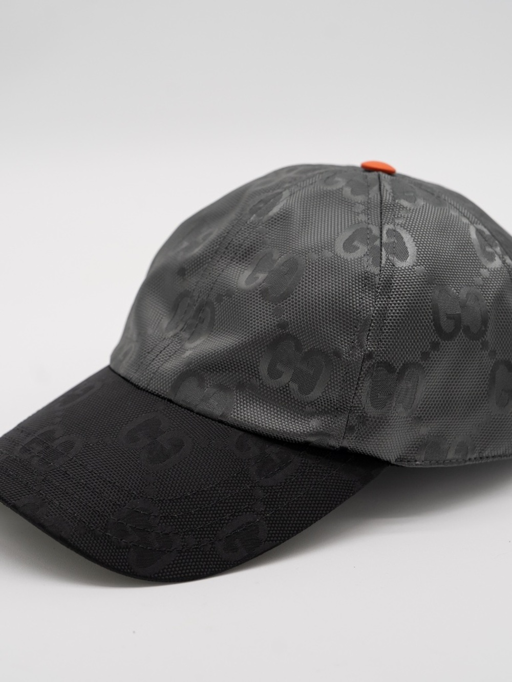 Gucci Men's Cap GG Math Nylon BLack Grey Orange Green size S 57cm